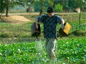 Stanford Student David Klaus Sprinkling in Myanmar